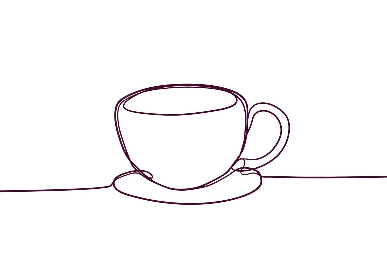 minimal line art kopp kaffe illustration vektor