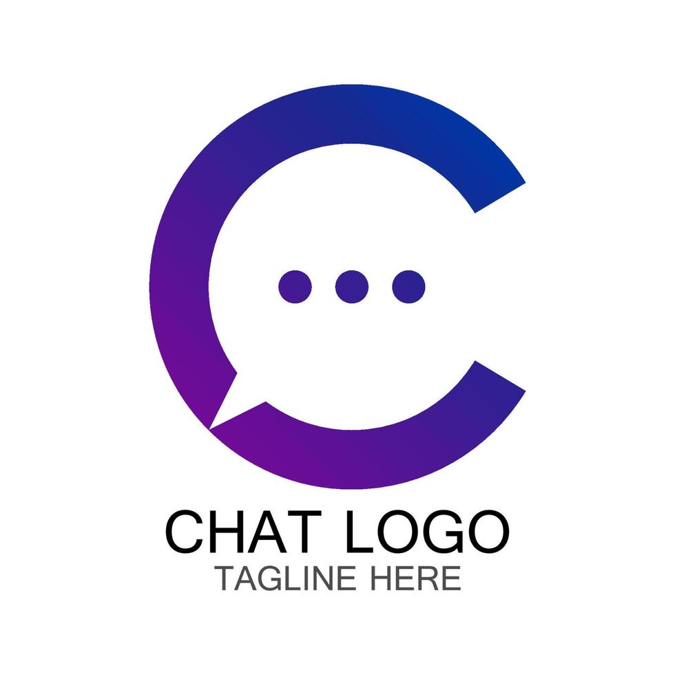 Chat-Logo, Sprechblase im Buchstaben c, für ein Firmenlogo oder Symbol vektor