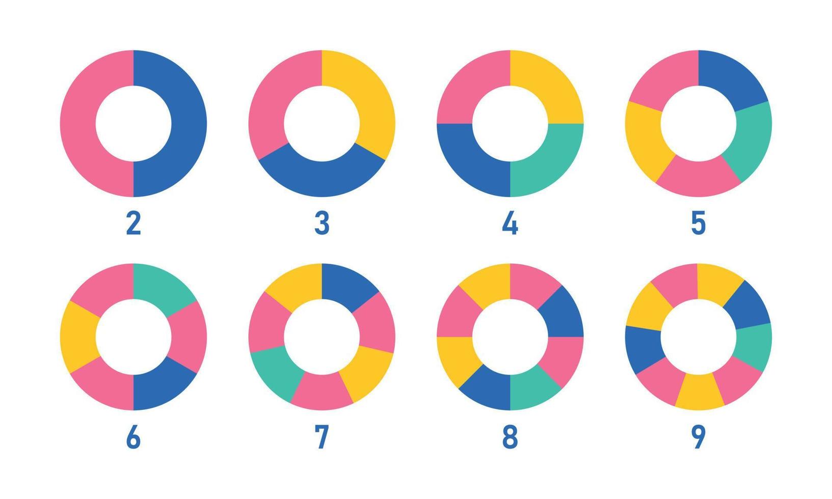 paj infographic set. framsteg diagram cirkel. vektor illustration