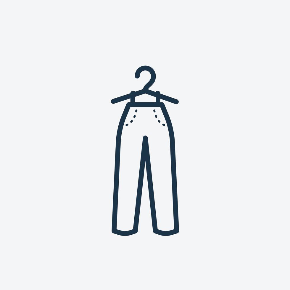 Symbol für Hosen auf Kleiderbügellinie. Vektor