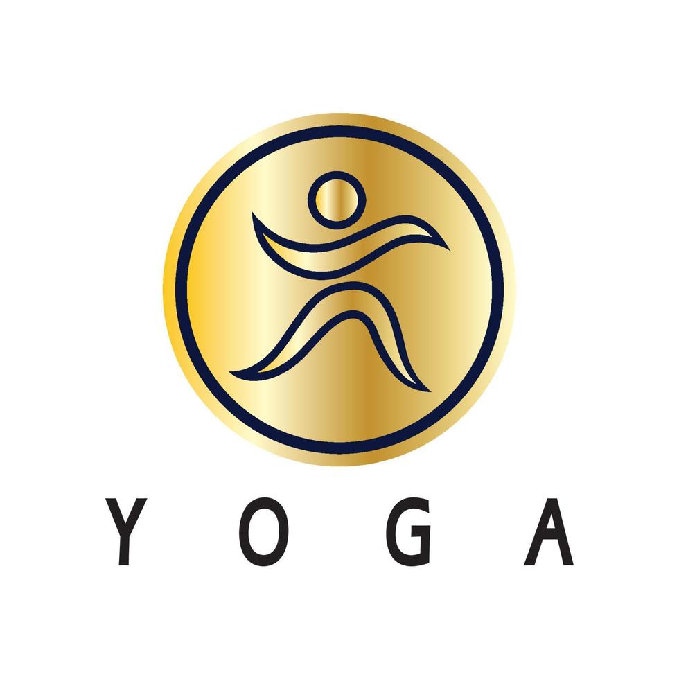 Logo-Design von Menschen, die Yoga-Symbol-Symbol-Illustrationsvektor machen vektor