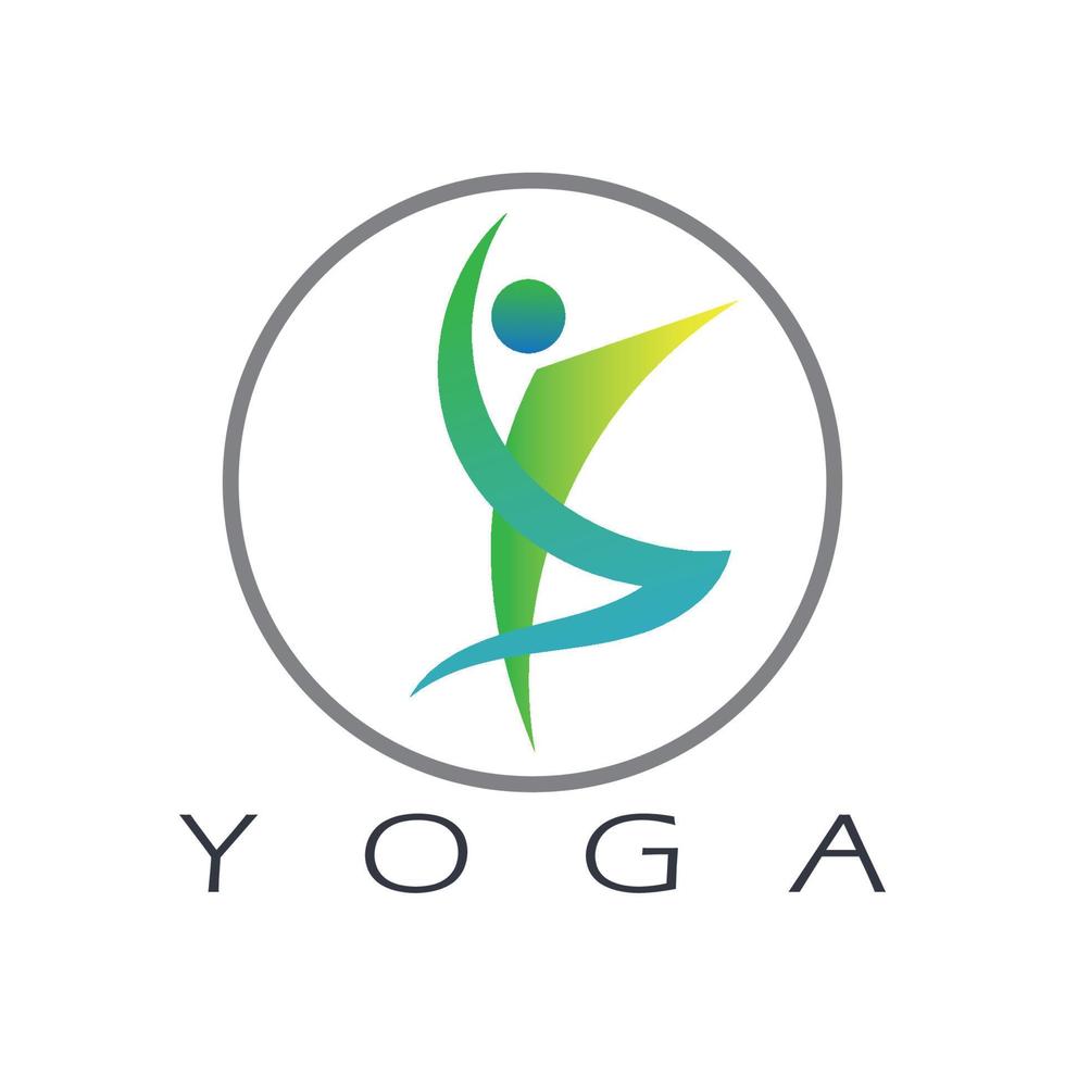 Logo-Design von Menschen, die Yoga-Symbol-Symbol-Illustrationsvektor machen vektor