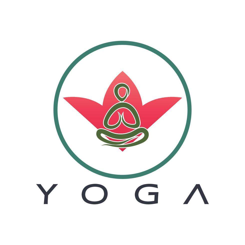 Logo-Design von Menschen, die Yoga-Symbol-Symbol-Illustrationsvektor machen vektor