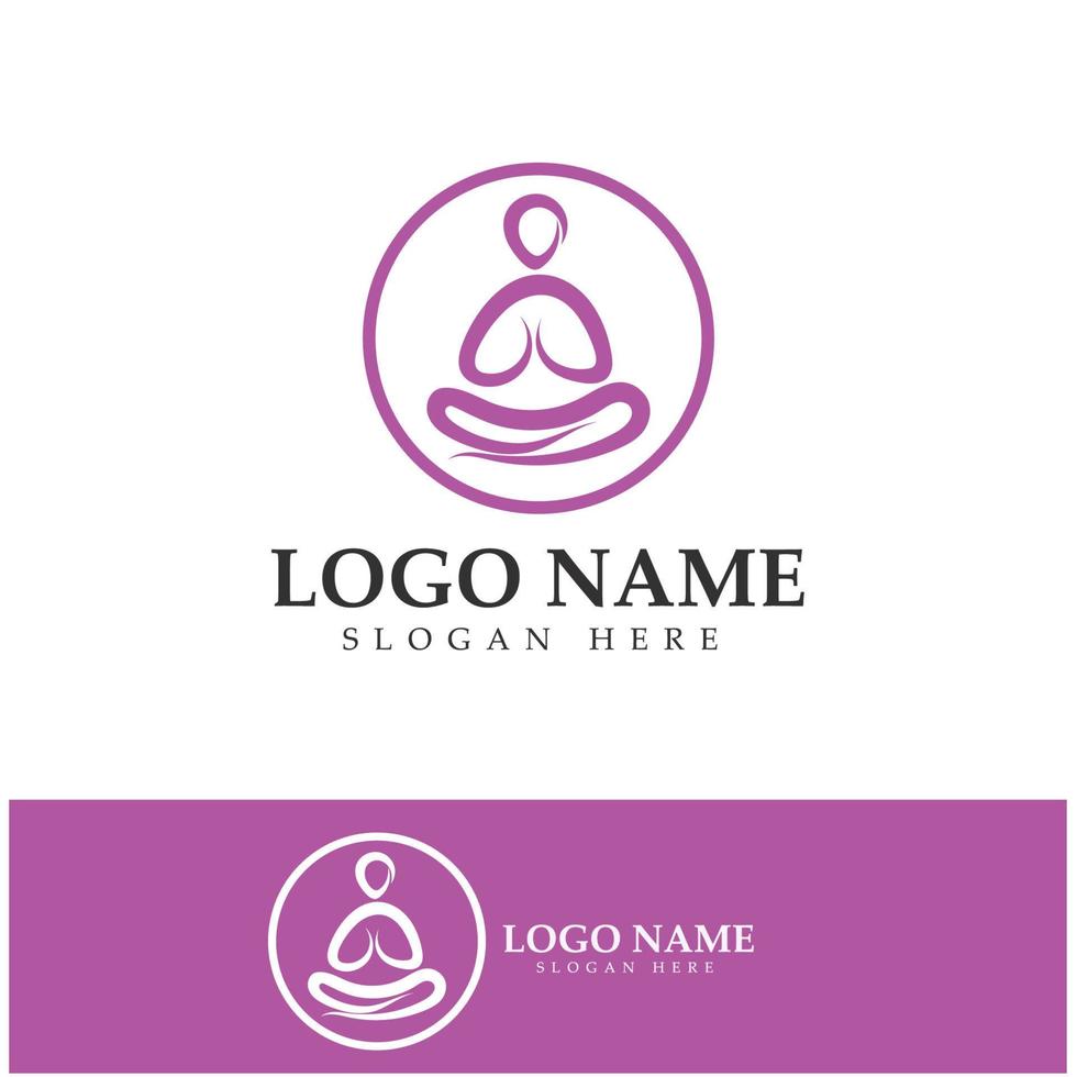 logotyp design av människor som gör yoga symbol ikon illustration vektor