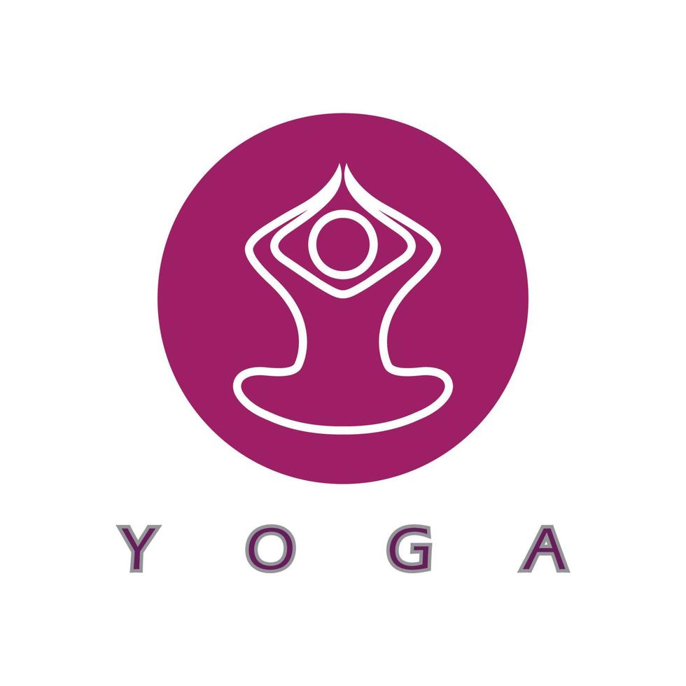 Logo-Design von Menschen, die Yoga-Symbol-Symbol-Illustrationsvektor machen vektor