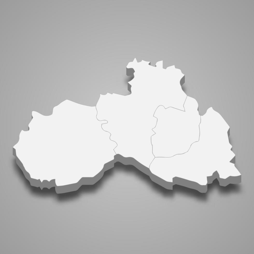 3D isometrisk karta över liberec är en region i Tjeckien vektor