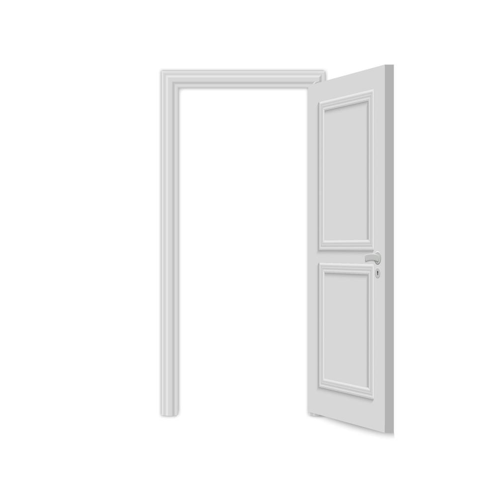 realistisk dörr isolerad på vit bakgrund vektor