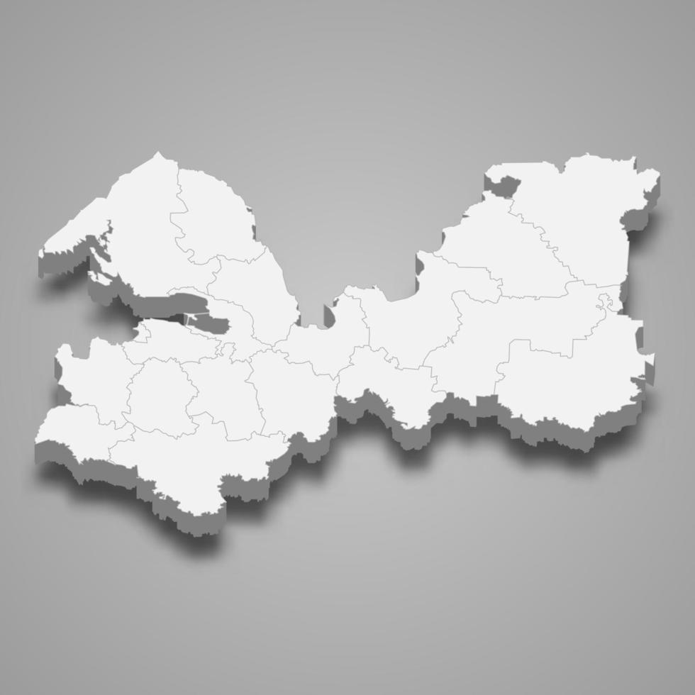 3D-Kartenregion von Russland vektor