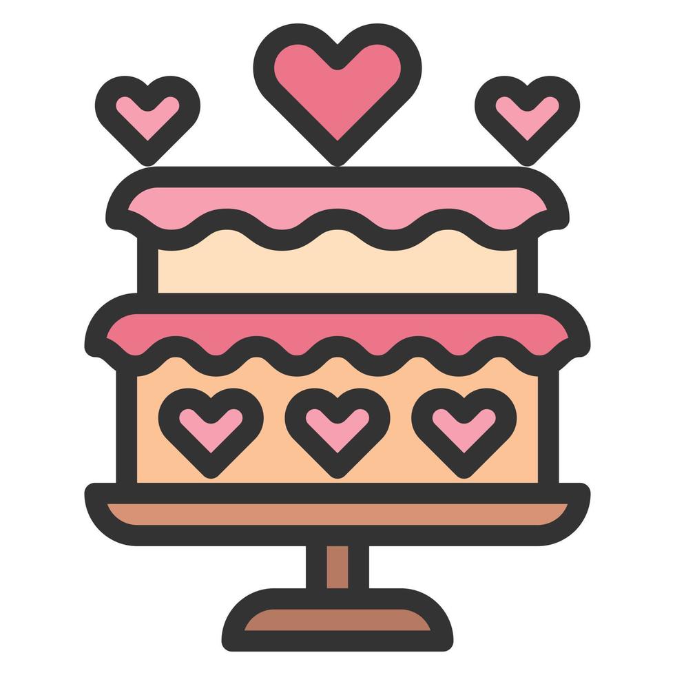 Herzkuchen-Liebessymbol oder Logo-Vektorillustration vektor