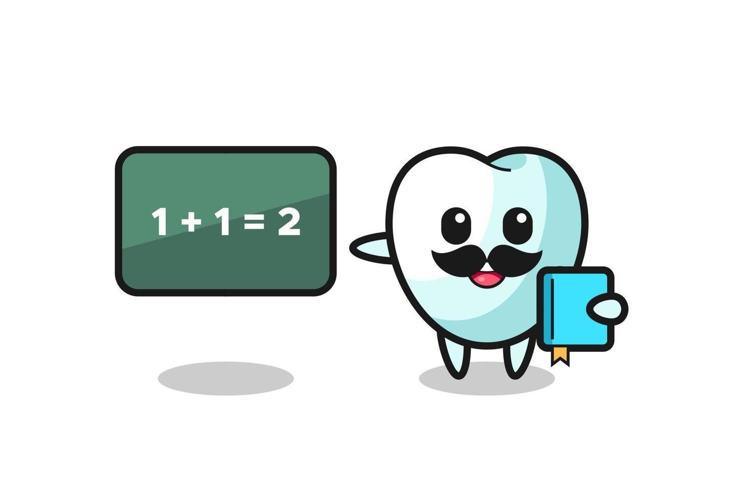 illustration av tand karaktär som lärare vektor