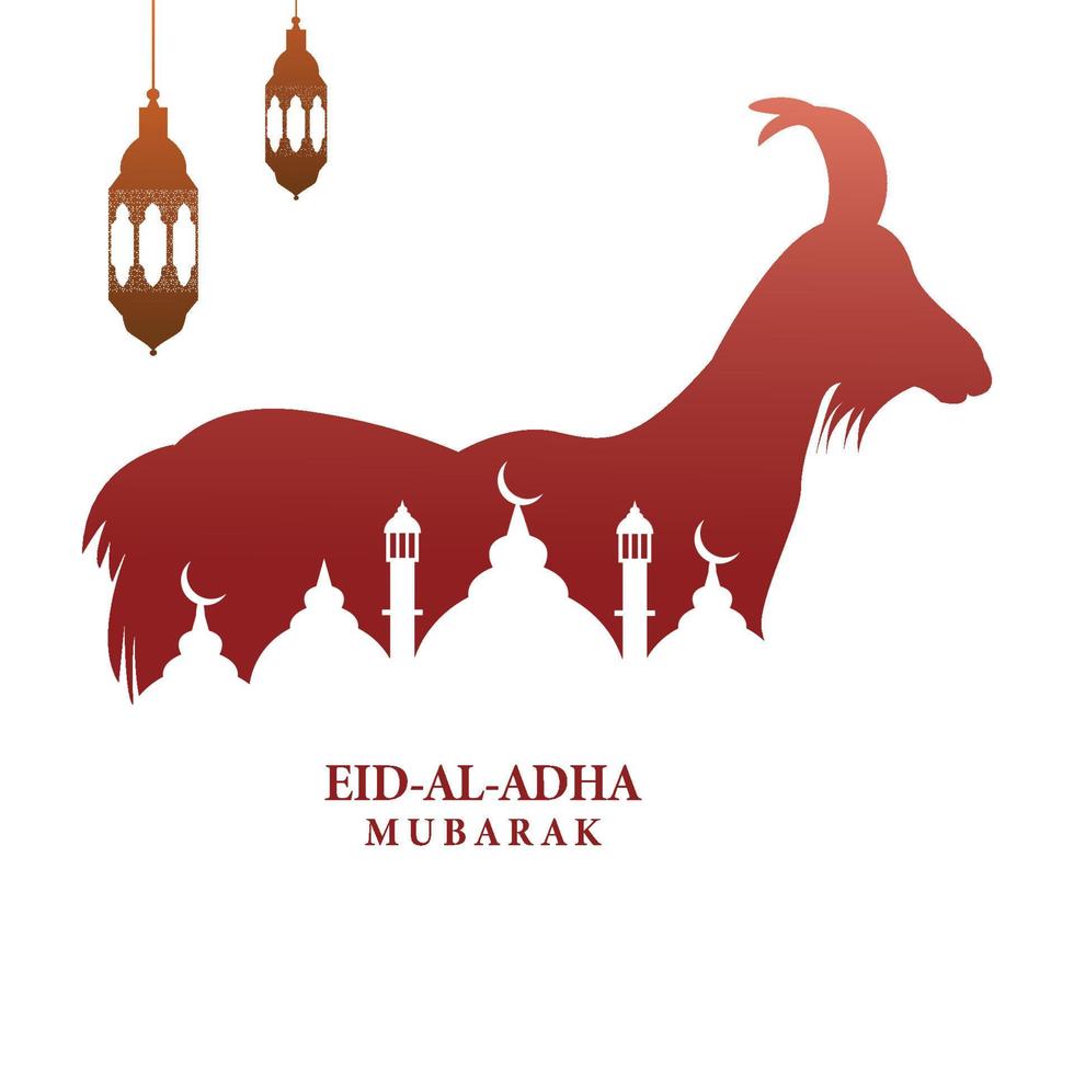 eid al adha mubarak islamisk festival kort bakgrund vektor