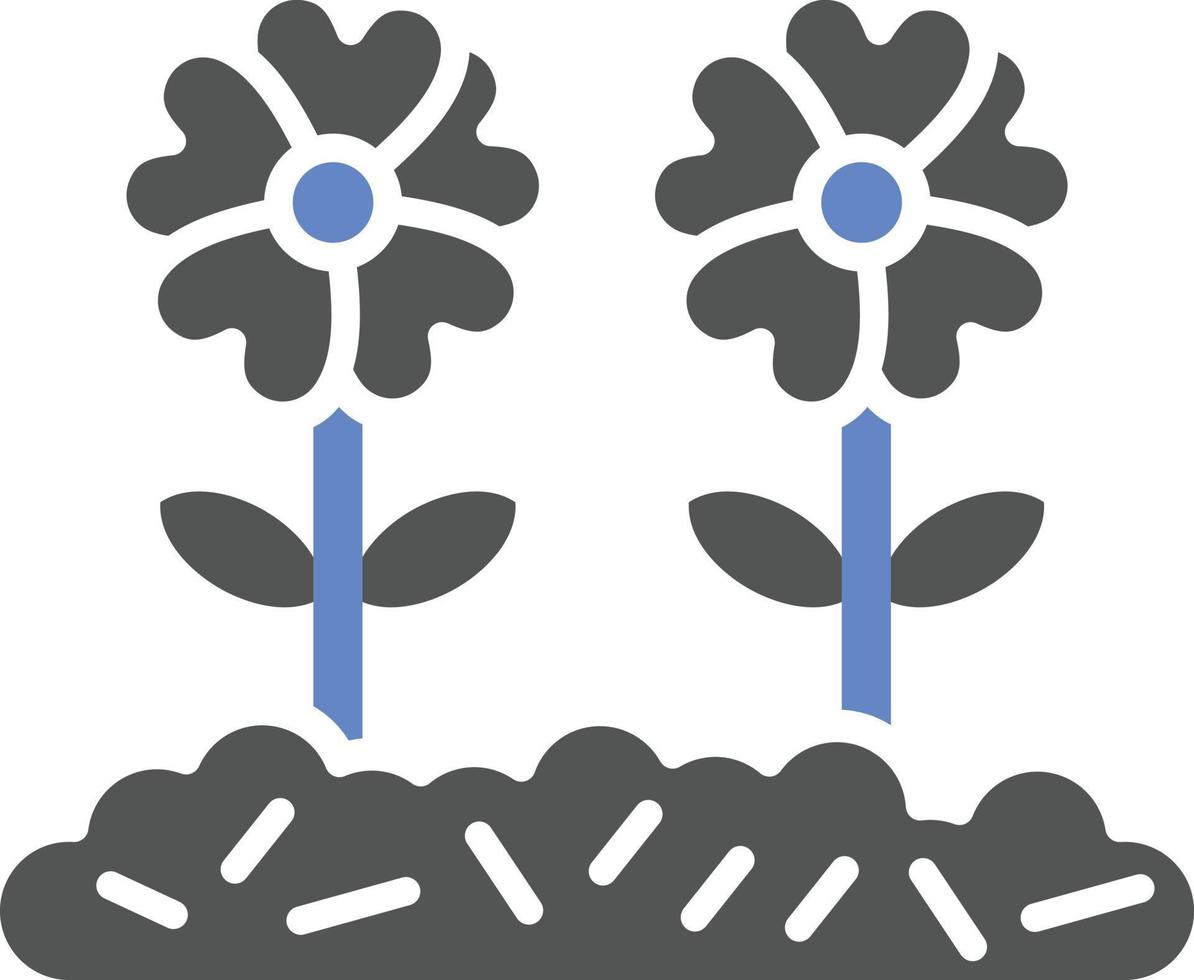 blomma plantage ikon stil vektor