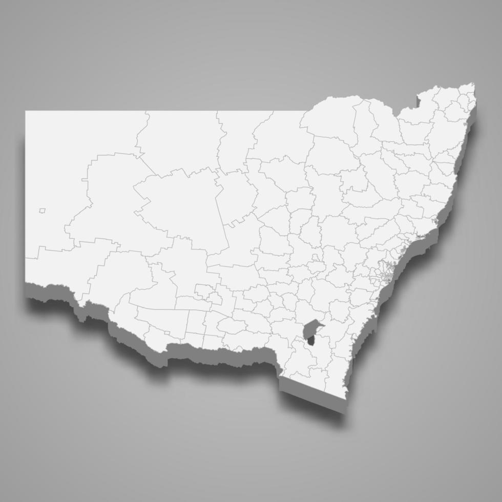 3D-Karte Bundesstaat Australien vektor