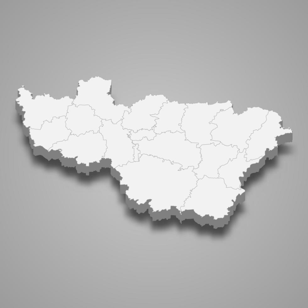 3D-Kartenregion von Russland vektor