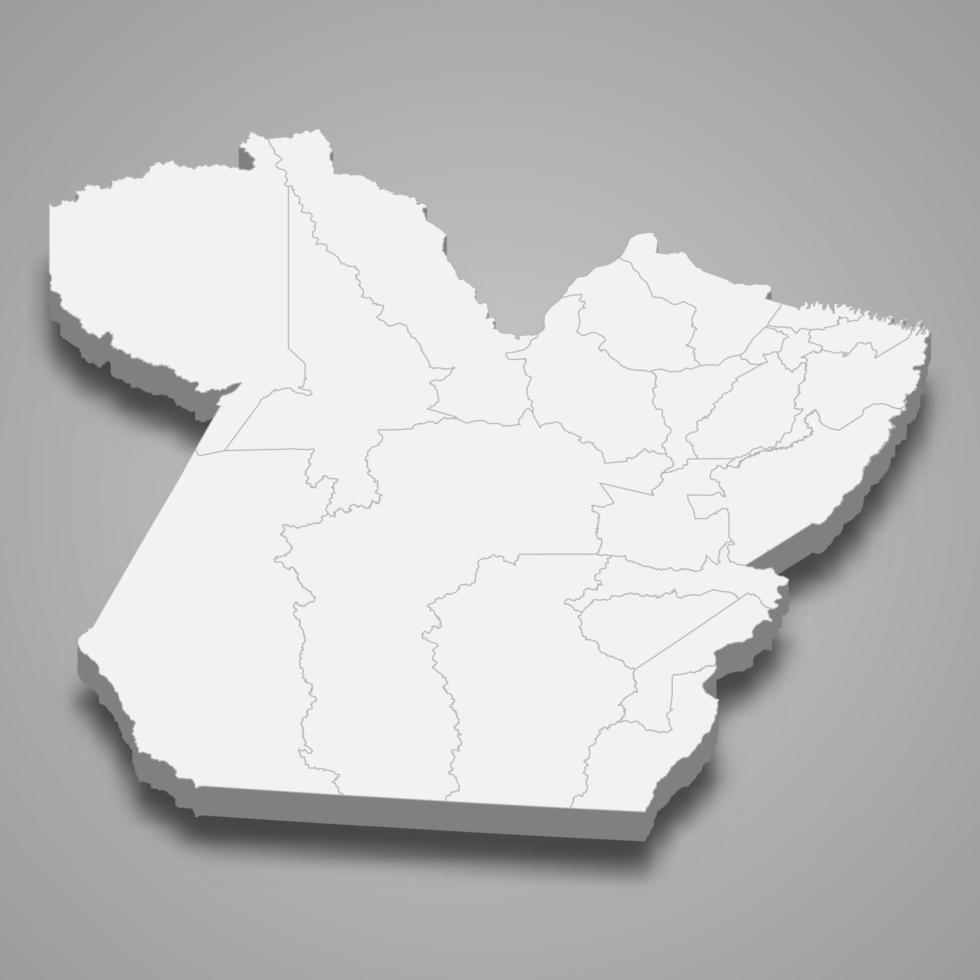 3D-Karte Bundesstaat Brasilien vektor