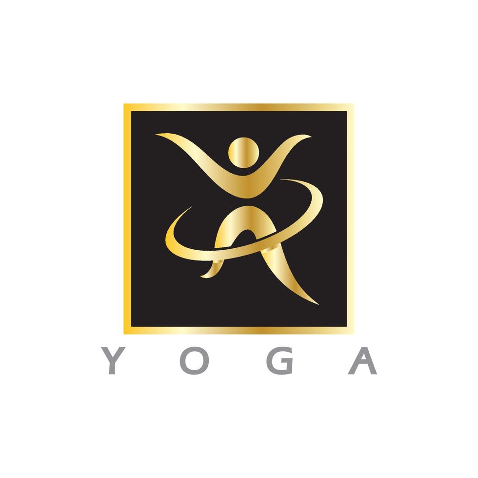 logotyp design av människor som gör yoga symbol ikon illustration vektor