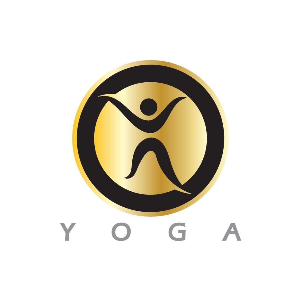 Logo-Design von Menschen, die Yoga-Symbol-Symbol-Illustrationsvektor machen vektor