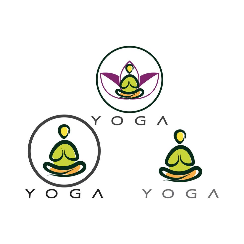 Logo-Design von Menschen, die Yoga-Symbol-Symbol-Illustrationsvektor machen vektor