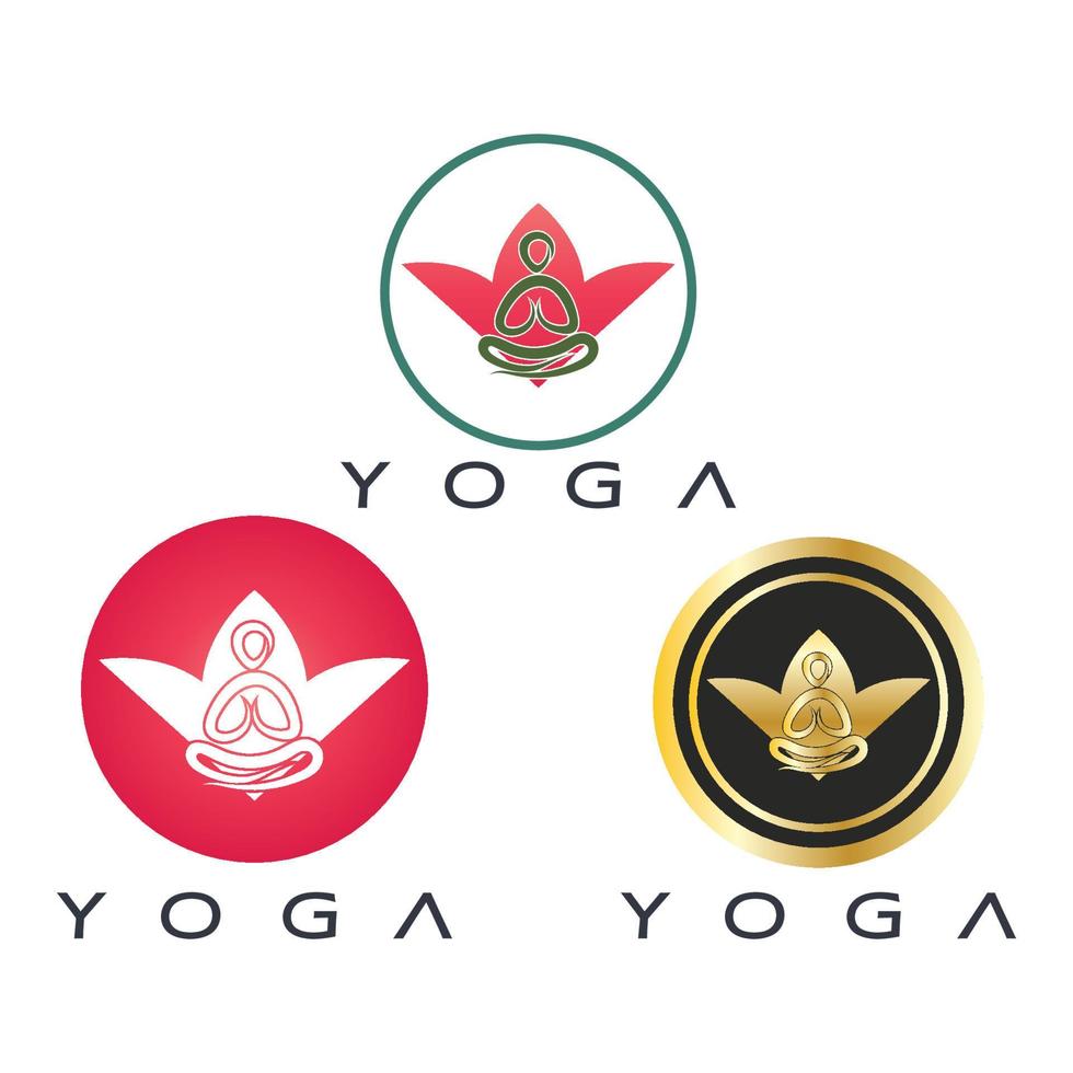 logotyp design av människor som gör yoga symbol ikon illustration vektor