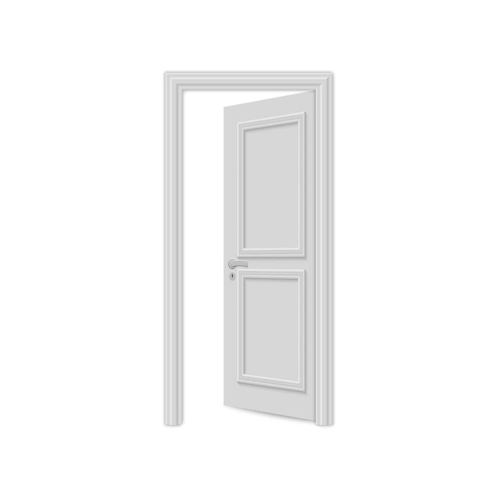 realistisk dörr isolerad på vit bakgrund vektor