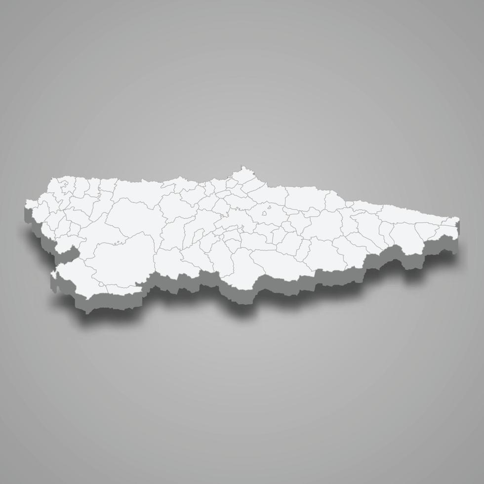 3D-region i Spanien vektor