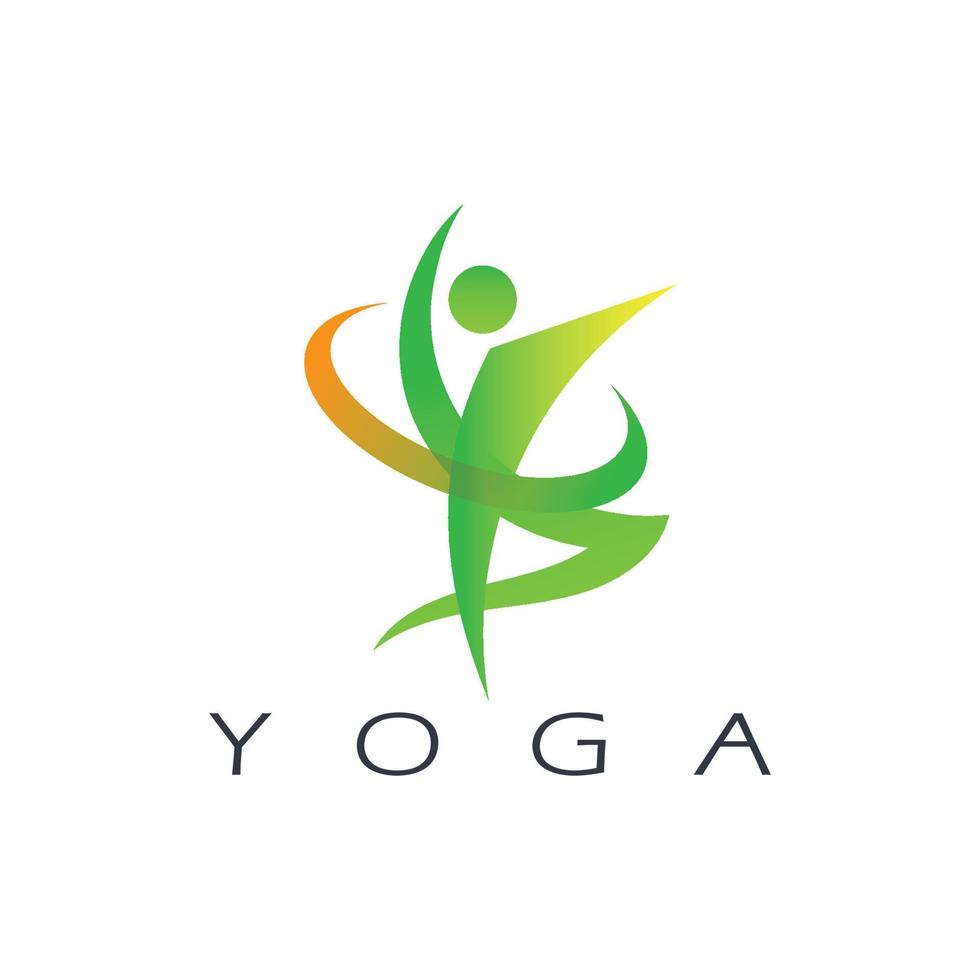 logotyp design av människor som gör yoga symbol ikon illustration vektor