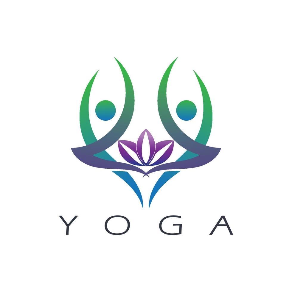 logotyp design av människor som gör yoga symbol ikon illustration vektor