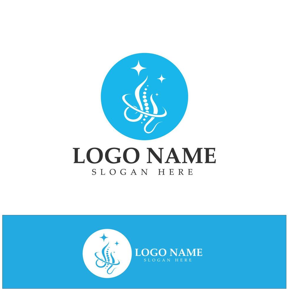 ryggraden vård diagnostik logotyp symbol ikon design vektor
