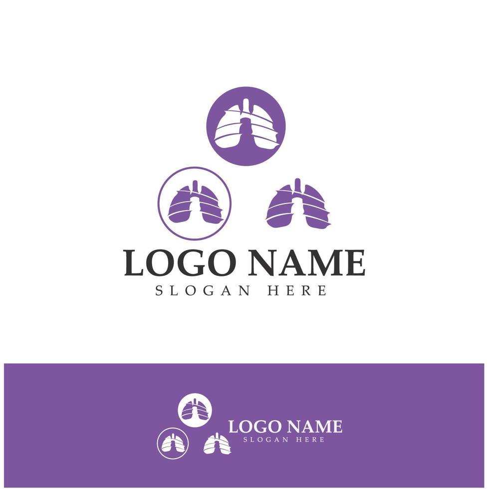 Logo-Vorlage für Lungengesundheit und -pflege, Emblem, Designkonzept, kreatives Symbol, Symbol, Vektorillustration. vektor