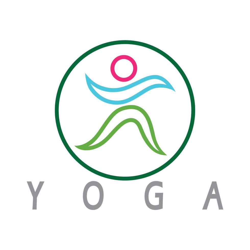 logotyp design av människor som gör yoga symbol ikon illustration vektor