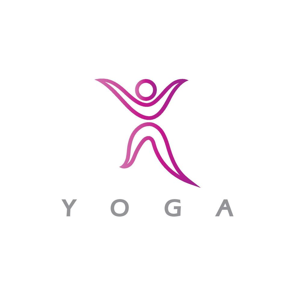 Logo-Design von Menschen, die Yoga-Symbol-Symbol-Illustrationsvektor machen vektor