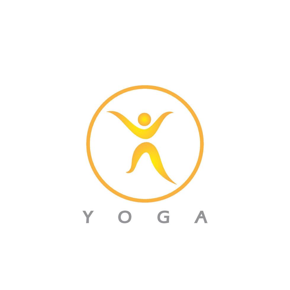 logotyp design av människor som gör yoga symbol ikon illustration vektor