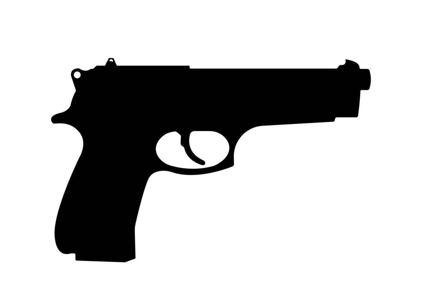 pistol pistol vapen siluett, skjutvapen illustration vektor