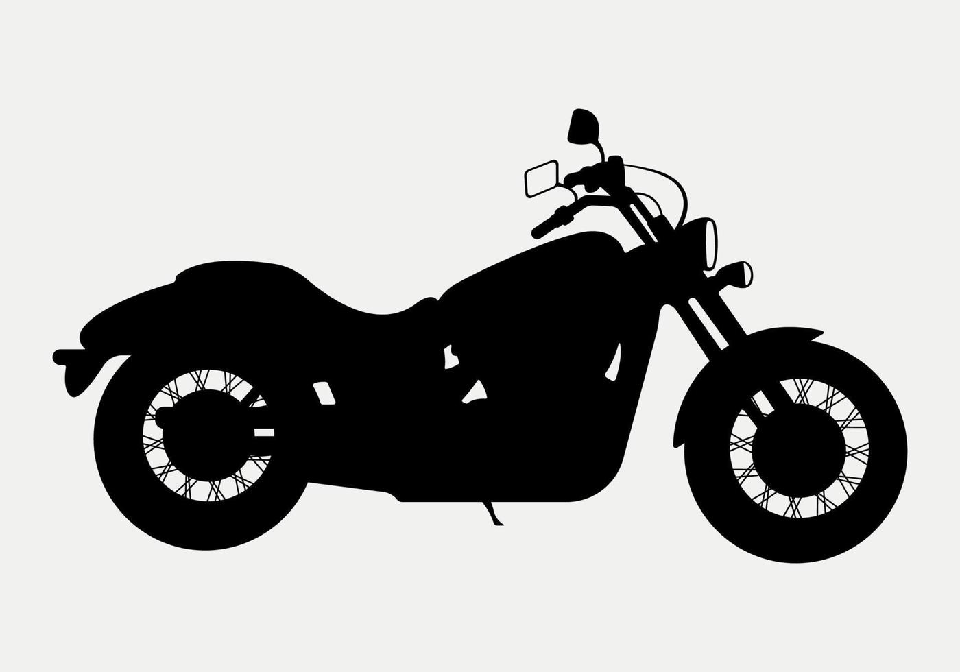 cruiser motorrad, schnelle fahrradschattenbildillustration. vektor