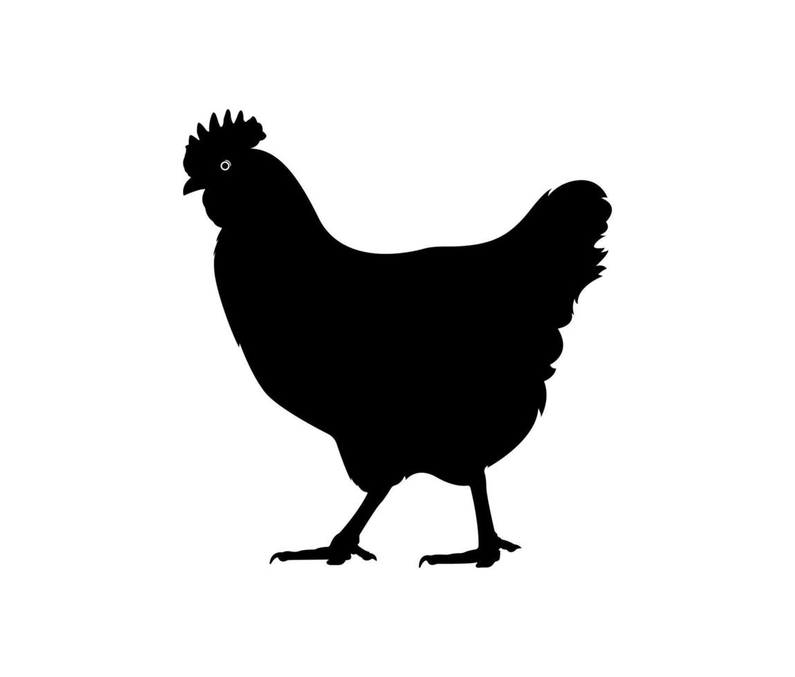 hühnervogelsilhouette, tierlogoillustration. vektor