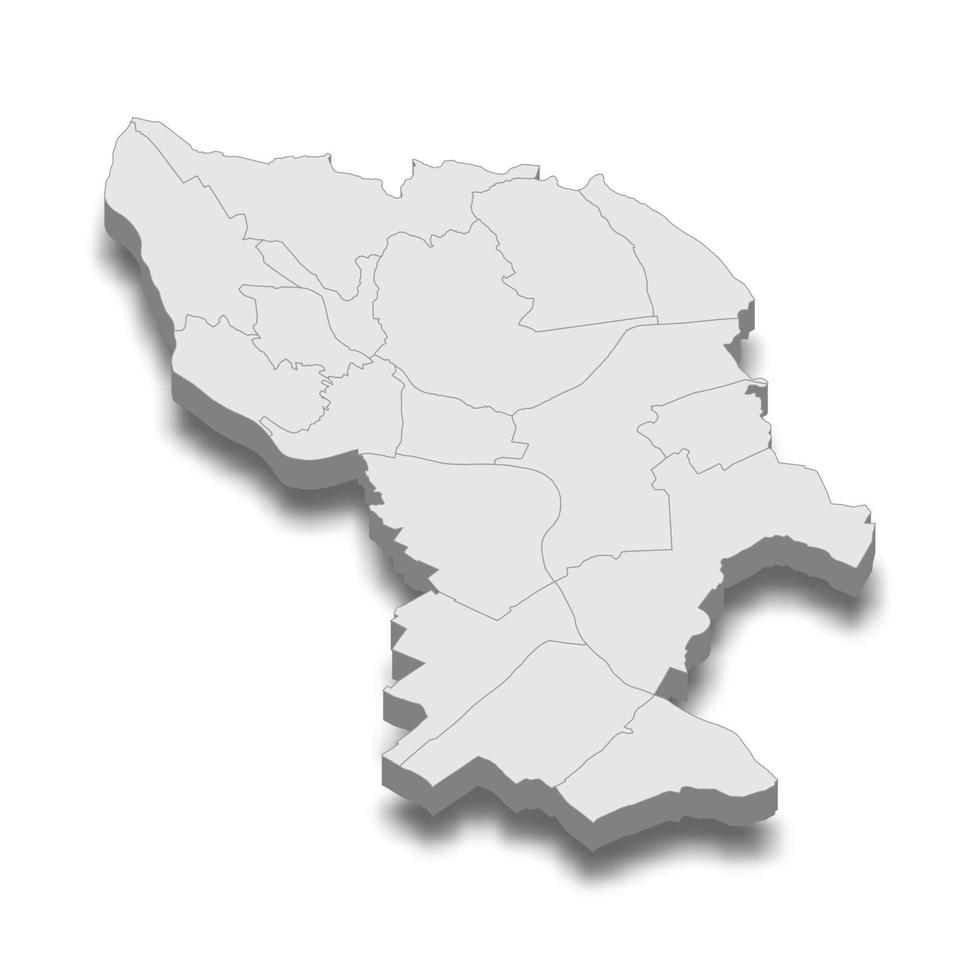 isometrische 3d-karte der stadt bratislava ist eine hauptstadt der slowakei vektor