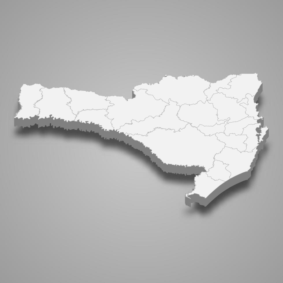 3D-Karte Bundesstaat Brasilien vektor