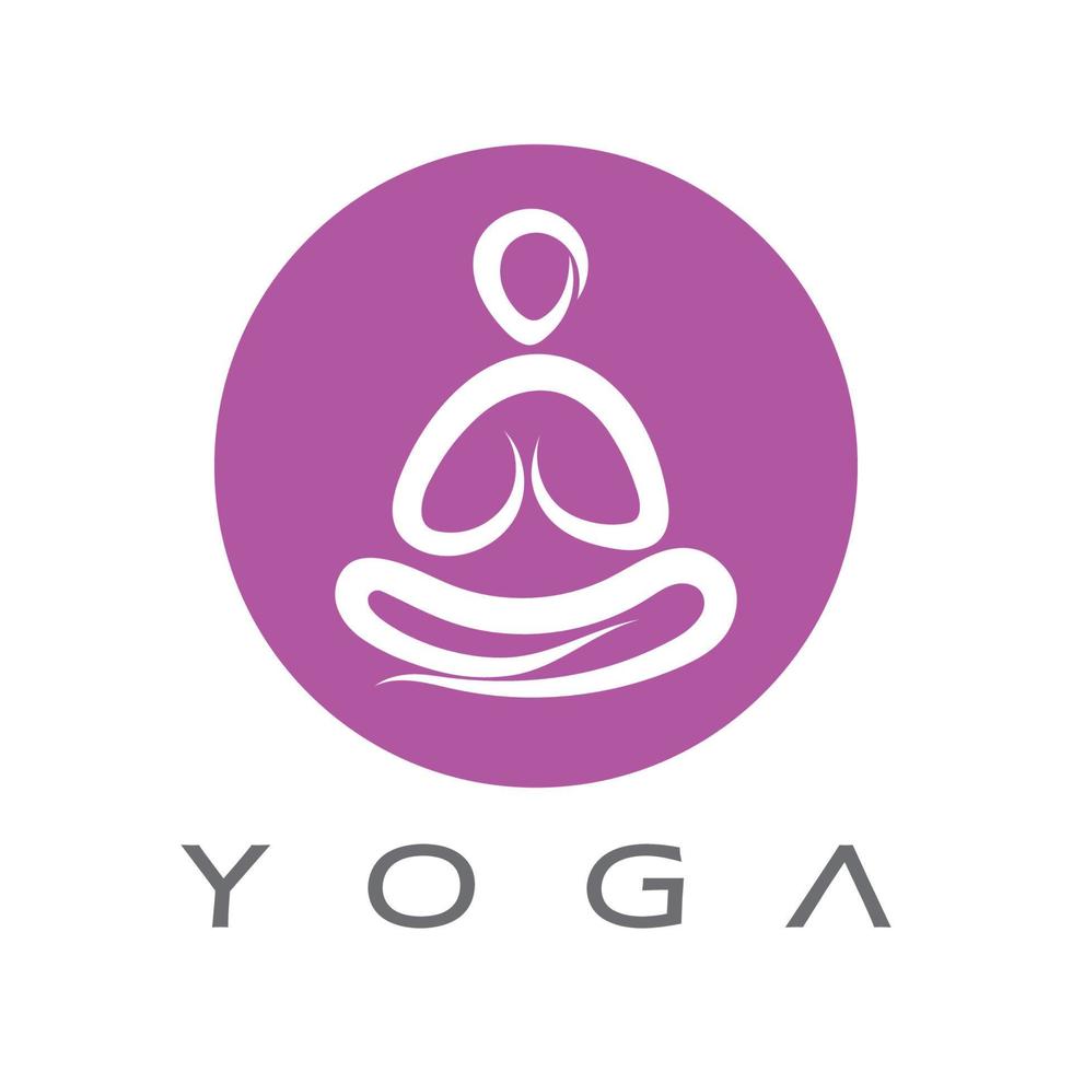 Logo-Design von Menschen, die Yoga-Symbol-Symbol-Illustrationsvektor machen vektor