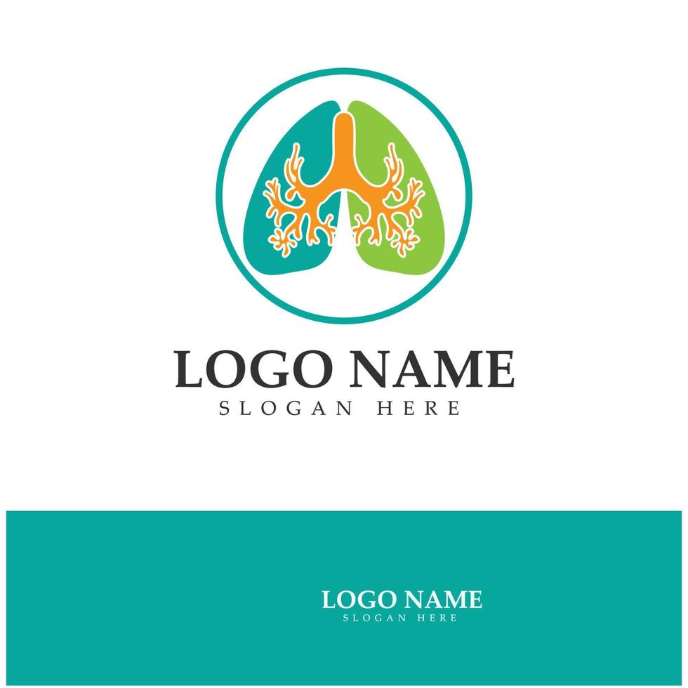 Logo-Vorlage für Lungengesundheit und -pflege, Emblem, Designkonzept, kreatives Symbol, Symbol, Vektorillustration. vektor