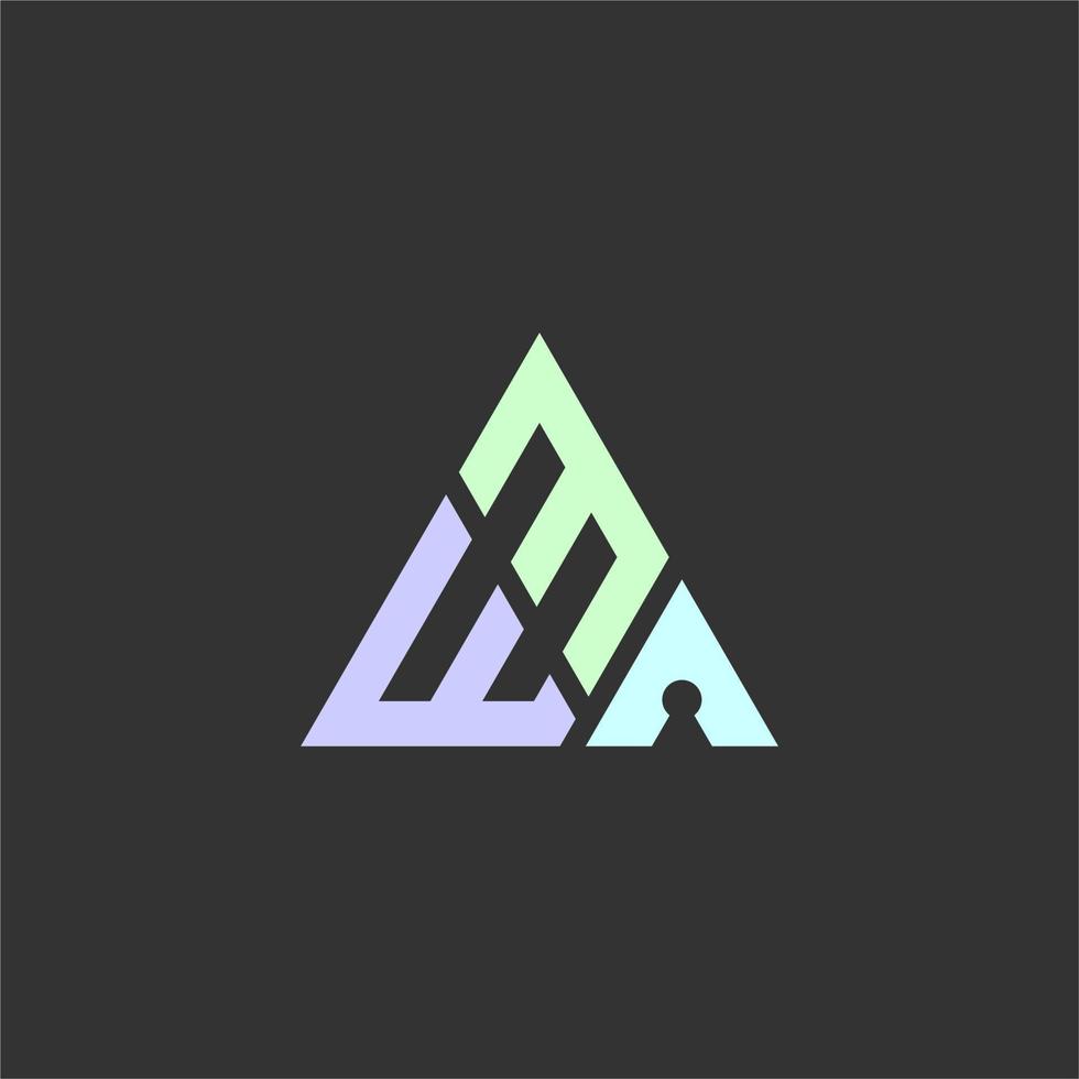 trekantig logotyp som innehåller initialerna vektor