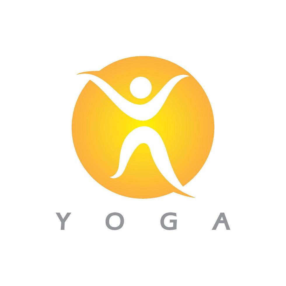 logotyp design av människor som gör yoga symbol ikon illustration vektor