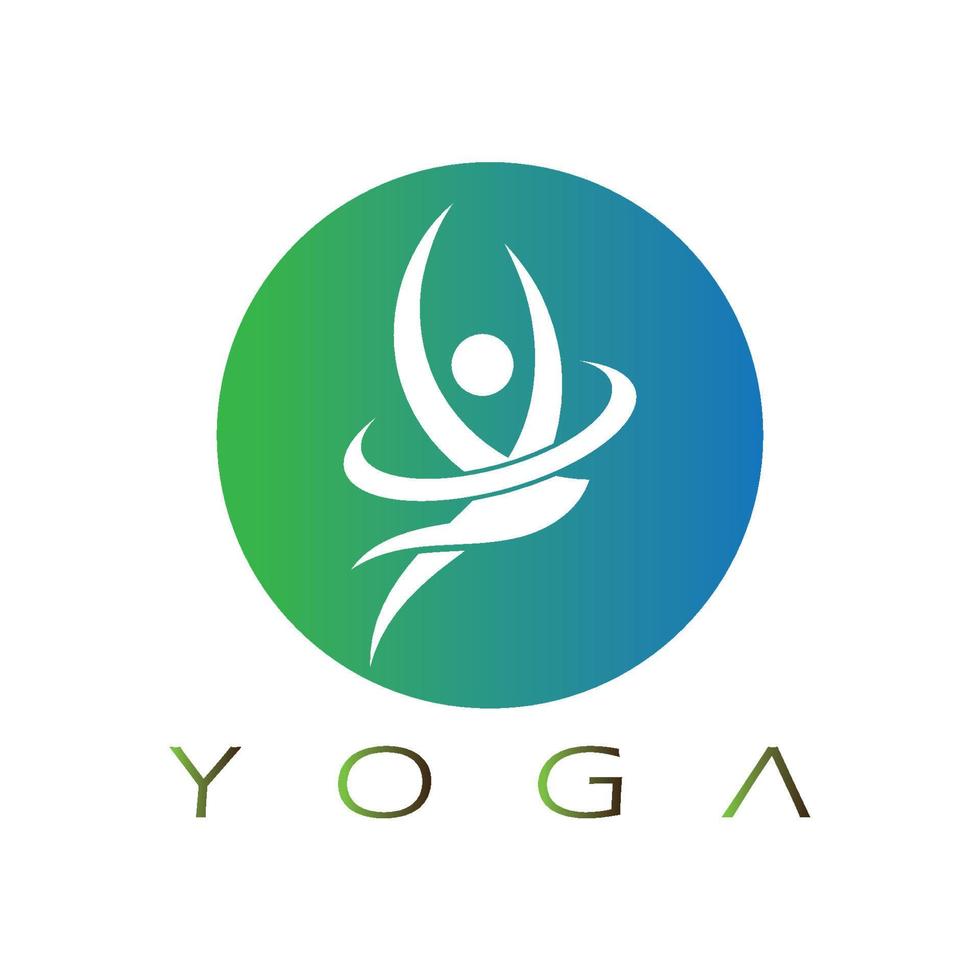 Logo-Design von Menschen, die Yoga-Symbol-Symbol-Illustrationsvektor machen vektor