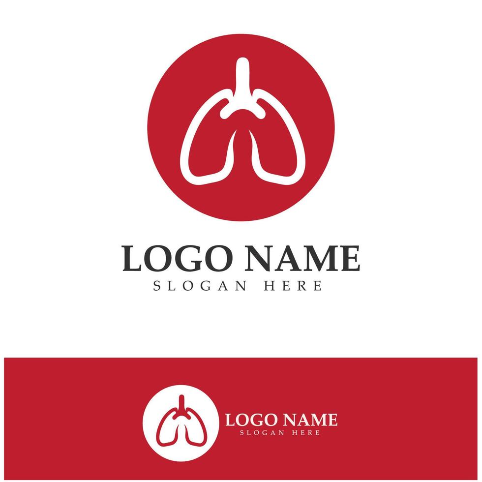 lunghälsa och vård logotyp mall, emblem, designkoncept, kreativ symbol, ikon, vektorillustration. vektor
