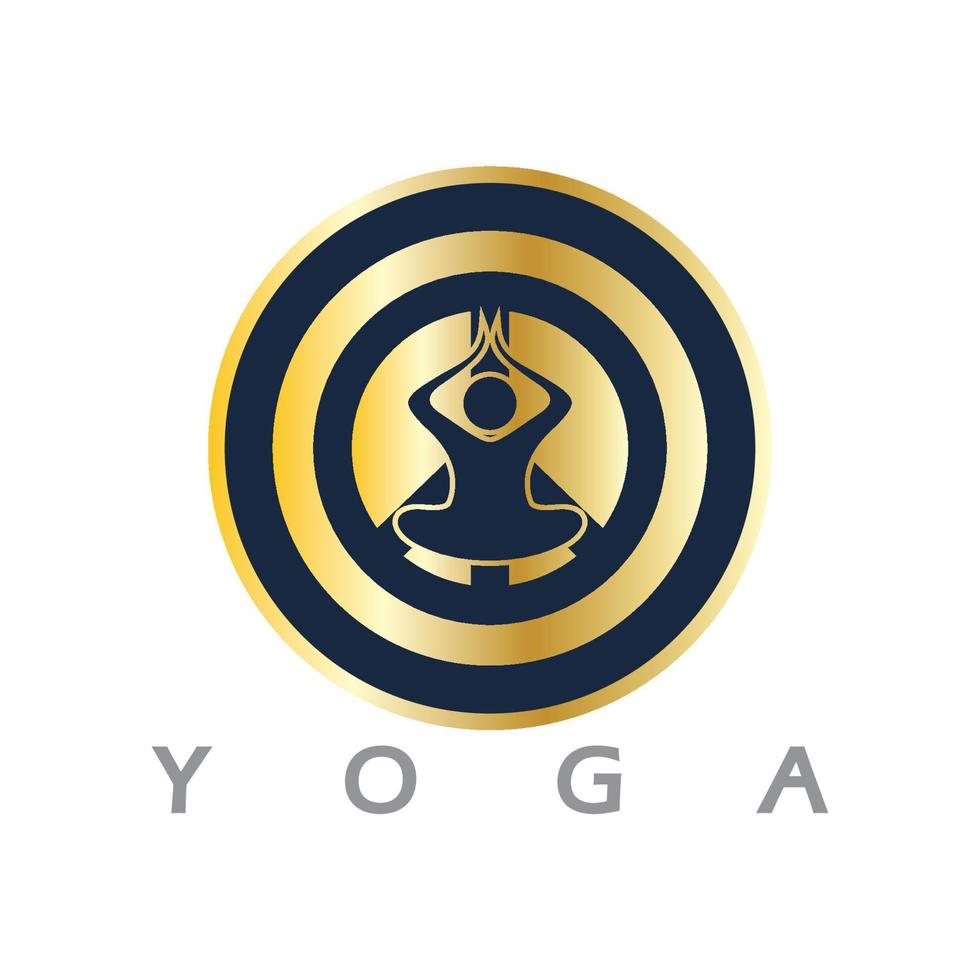 Logo-Design von Menschen, die Yoga-Symbol-Symbol-Illustrationsvektor machen vektor