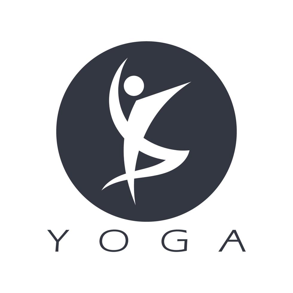 Logo-Design von Menschen, die Yoga-Symbol-Symbol-Illustrationsvektor machen vektor