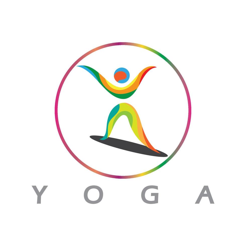 logotyp design av människor som gör yoga symbol ikon illustration vektor