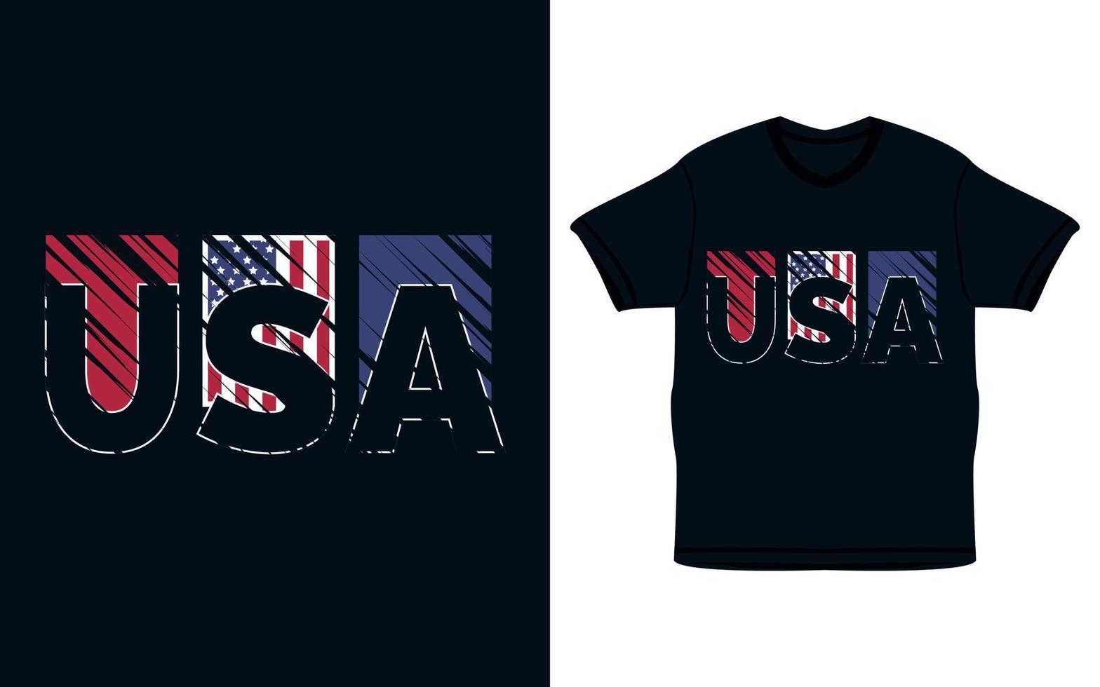 Usa-Flaggen-T-Shirt-Design-Vorlage vektor