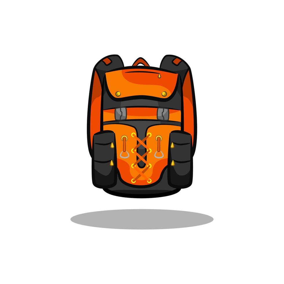 stilvolle farbige Ikonen mit fetter abgerundeter Linientechnik. rucksack, rucksack, rucksack, tragetasche, wandertaschensymbol. vektor