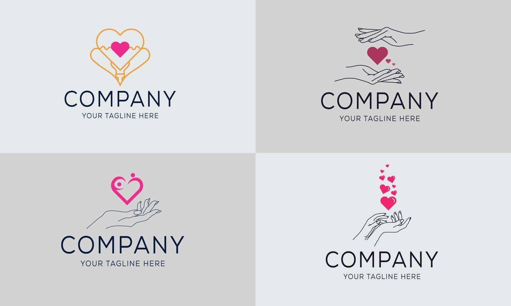 uppsättning dating logotyp. design för webb och mobilapp vektor