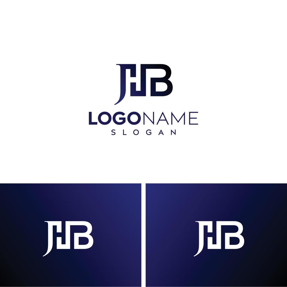 abstrakter buchstabe jhb logo-hb logo design vektor